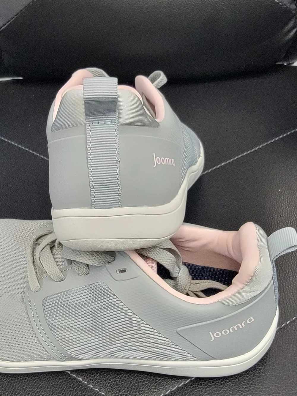 Girls' Light Gray Sneakers with Pink Trim - Comfort Play Shoes